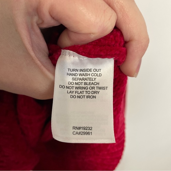 ALFRED DUNNER Red Chenille Hearts Heart Cable Knit Mock Neck Funnel Neck Sweater - Picture 8 of 11